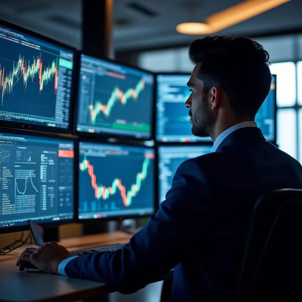 Profesional analizando gráficos de mercado